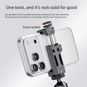 ที่ยึดกล้องโทรศัพท์อเนกประสงค์ทำจากอลูมิเนียมอัลลอยด์, หัวบอลแบบล็อคด้วยสกรูป้องกันการห้อย, เปลี่ยนแนวตั้ง/แนวนอนได้รวดเร็วสำหรับการถ่ายทอดสด - Product Image 3