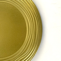 Assiette de présentation dorée SEBEST Factory 13'' à motif élégant, en plastique incassable, pour mariage, décoration de table et accessoire