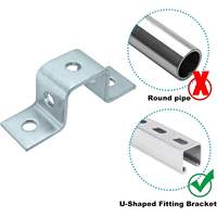Support de jonction en profilé en U galvanisé, compatible 1-5/8 pouces, épaisseur 3/16 pouces, quincaillerie de support pour structure métallique en acier