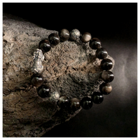 Bracelet en obsidienne fait main à la mode, motif queue de renard, porte-bonheur avec pièces de monnaie chinoises anciennes traditionnelles, unisexe
