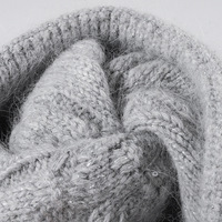 Bonnet en laine douce tricoté, chaud et à revers, style classique torsadé, pour femmes et hommes, gris confortable, OEM/ODM