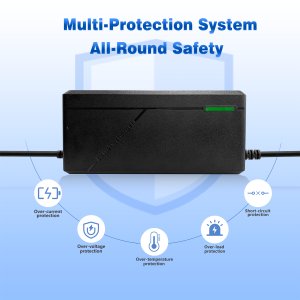 <span class=keywords><strong>Chargeur</strong></span> <span class=keywords><strong>de</strong></span> <span class=keywords><strong>batterie</strong></span> pour vélo électrique 48V, adaptateur d'alimentation pour <span class=keywords><strong>batterie</strong></span> Li-ion 54.6V 2A pour vélo électrique et trottinette avec pack d'éclairage LED rouge et <span class=keywords><strong>vert</strong></span> - Product Image 3