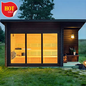 غرفة ساونا جافة 4 من الأرز الأحمر في الهواء الطلق بعيدة مع علاج بالضوء للبيع - Product Image 6