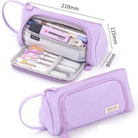 Sac à crayons Kawaii Grid Grande capacité Triangle Trousse à crayons Multi-compartiments Organisateur de bureau Pochette Mignon Papeterie Sac de rangement
