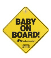 Bebeconfort Panneau de signalisation routière multifonctionnel non pliable pour bébé, autocollant jaune, accessoires de sécurité automobile, 0-4 ans, certifié R129