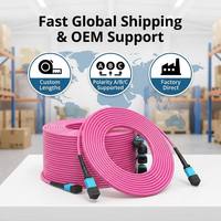 Cordon de brassage fibre optique multimode OM4 MPO-MPO 40G/100G 12/24 cœurs Elite à faible perte 0,35 dB LSZH pour centre de données