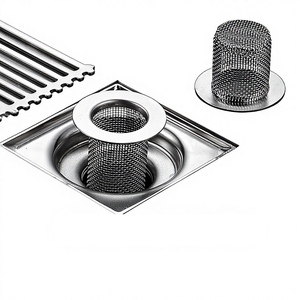 Meilleure vente TikTok : Grille de drain de sol en acier inoxydable 304, <span class=keywords><strong>filtre</strong></span> anti-colmatage pour <span class=keywords><strong>cheveux</strong></span>, pour lavabo, design moderne et simple - Product Image 4