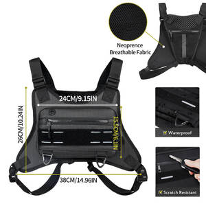 กระเป๋าคาดอกปืนสะท้อนแสงกันน้ำมีแจ็คหูฟังระบายอากาศได้ดีกระเป๋าด้านหน้าสำหรับวิ่งตั้งแคมป์ปีนเขา - Product Image 5