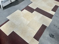 Dalles de pavage en pierre calcaire beige, motif français, dalles de sol en pierre naturelle, pour extérieur, intérieur, patio, jardin, projet moderne personnalisé