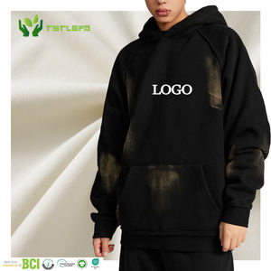 Vêtements durables poids lourd 480 500gsm français éponge Double couche pierre lavé pull recadrée soleil délavé à capuche pour hommes - Product Image 1