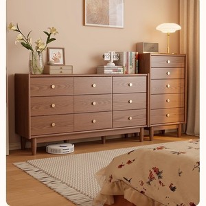 Bona Gold Square Solid Wood Dresser 5 <b>Drawer</b> Storage Cabinet Living Room Bedroom Furniture Freestanding Design - Product Image 1