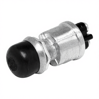 Interrupteur à bouton-poussoir industriel 90030-01, aluminium noir, LED, SPST-NO, circuit hors tension, montage sur panneau, borne à vis, norme IP65, arrière