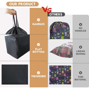 Bolsa de Lavandería de Viaje Lavable con Asas y Cordón, Resistente y Grande, Ideal para Cestas de Ropa o Contenedores de Ropa Sucia - Product Image 4