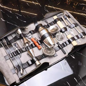 Chuyên Nghiệp <span class=keywords><strong>Bartender</strong></span> Túi Du Lịch Kit Thanh Công Cụ 17-Mảnh Thép Không Gỉ Thanh Công Cụ Thiết Lập Kim Loại Cầm Tay Dễ Dàng Mang Theo - Product Image 3