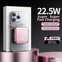Batterie externe à charge rapide 10000 mAh, chargeur portable avec câble intégré PD QC3.0, Power Banks 10000 mAh, batterie externe