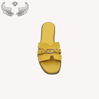 Sandales d'été pour femmes de haute qualité, à la mode, avec logo personnalisé, emballage inclus, prêtes à être expédiées, design tendance, pantoufles pour femmes