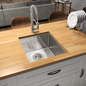 Fregadero de cocina de doble cuenco de acero inoxidable 304 Nano tratamiento superficial cuatro agujeros sin grifo - Product Image 6