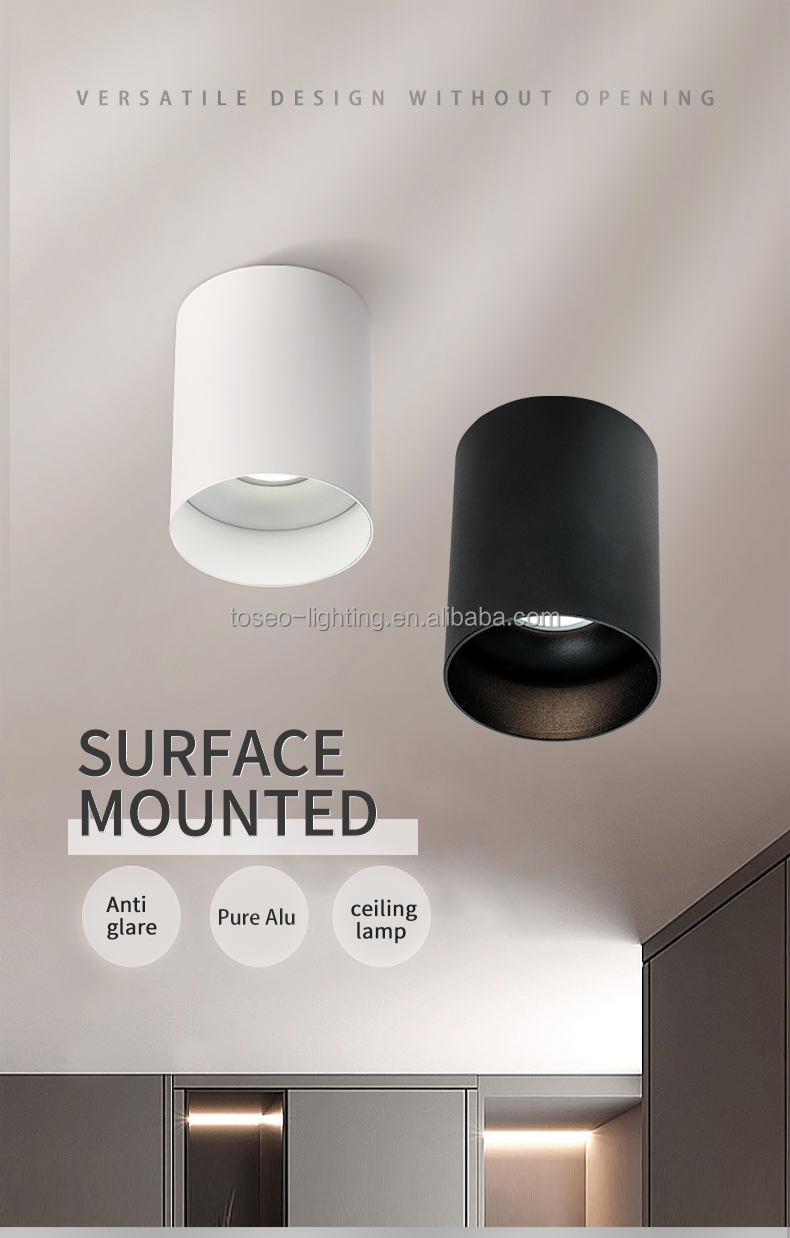 Anti Glare Surface Mounted Led Downlight Pure Aluminium Gu10 Ceiling Lighting Fixture