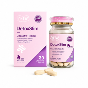 Comprimés à croquer DétoxSlim Marque Blanche – Complément de gestion du poids au vinaigre de cidre de pomme et supplément nutritionnel à base de plantes - Product Image 1