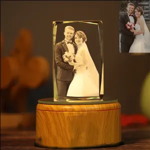 Grabado Láser 3d OEM/ODM, cristal, regalo de recuerdo de boda