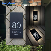 Numéro de maison 3D LED solaire à suspendre, bandes LED à piles pour enseignes néon, entreprises, bureaux, magasins, centres commerciaux
