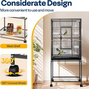Cage à oiseaux en métal grande capacité multifonctionnelle pour l'intérieur et l'extérieur, structure métallique écologique - Product Image 2