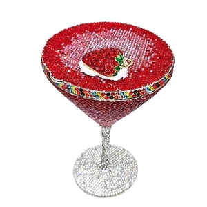 Bolso de mano con diamantes de imitación de fresa para mujer, elegante bolso de noche con cristales brillantes para fiestas y salidas nocturnas - Product Image 2