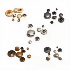 Factory Price Wholesale Eco-friendly Flat Style Brass Metal Mushroom Head Rivet <strong>Stud</strong> <strong>Double</strong> Cap Garment Rivet Leather - Product Image 4