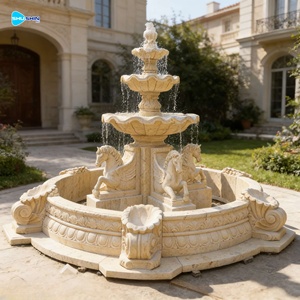 <span class=keywords><strong>Fuente</strong></span> de Agua para Caballos de Mármol Blanco Natural de Diseño Nuevo y Tamaño Personalizado para Patio - Product Image 2