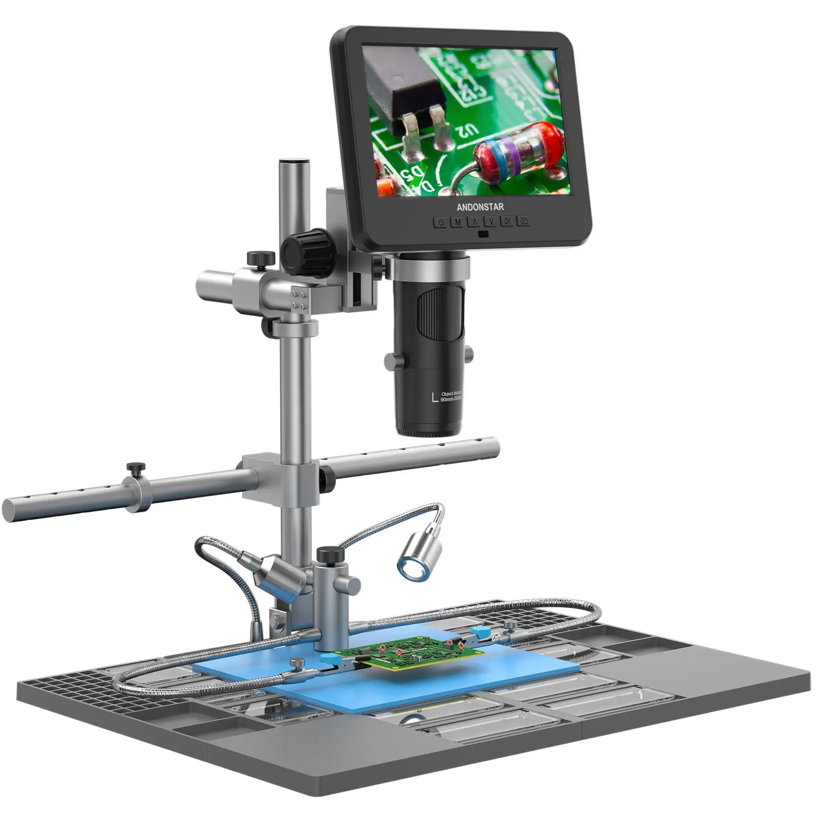 Microscopio digitale AD246SM-Plus Andonstar ad alta definizione con schermo da 7 pollici per la riparazione e la manutenzione del PCB