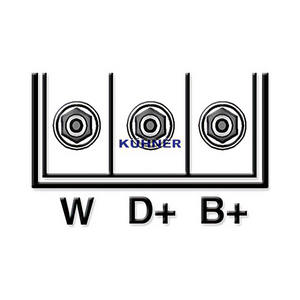 เครื่องกำเนิดไฟฟ้ากระแสสลับที่ใช้ร่วมกันได้กับ LAND ROVER RANGE ROVER II 3.9 4x4 เบนซิน (กำลังไฟ: 140 กิโลวัตต์, แรงม้า: 190) ตั้งแต่ปี 07-1994 ถึง 03-2002 รุ่น KUHNER 301380RI - Product Image 3