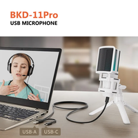 Vendre de haute qualité bon prix professionnel ordinateur condensateur Mic USB RGB Gaming Microphone pour vous tube Live Streaming Recording