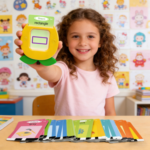 Máquina de Aprendizaje Interactiva con Tarjetas Flash en Forma de Manzana para Niños Pequeños, Educación Temprana, Estudio de <span class=keywords><strong>Vocabulario</strong></span> en Casa - Product Image 1