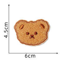 Vente en gros d'appliques d'ours anime à la mode personnalisées de petite taille patch de broderie au fer nouvel animal patchs en chenille d'ours 3D