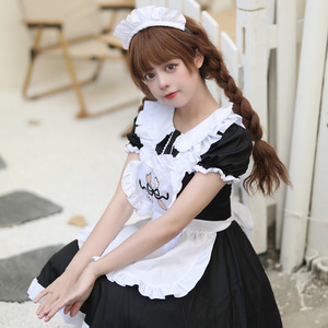 Japanese Maid Outfit Black Polyester Cosplay Costume For Anime Role Playing Plus Size Lolita Dress Winter 2022 - Product Image 3