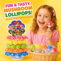 Schattige paddenstoel-lollipop 3D paddenstoelvormige snoepjes gemengde kleuren fruitige snoepjes voor kinderfeestjes cadeau bulk