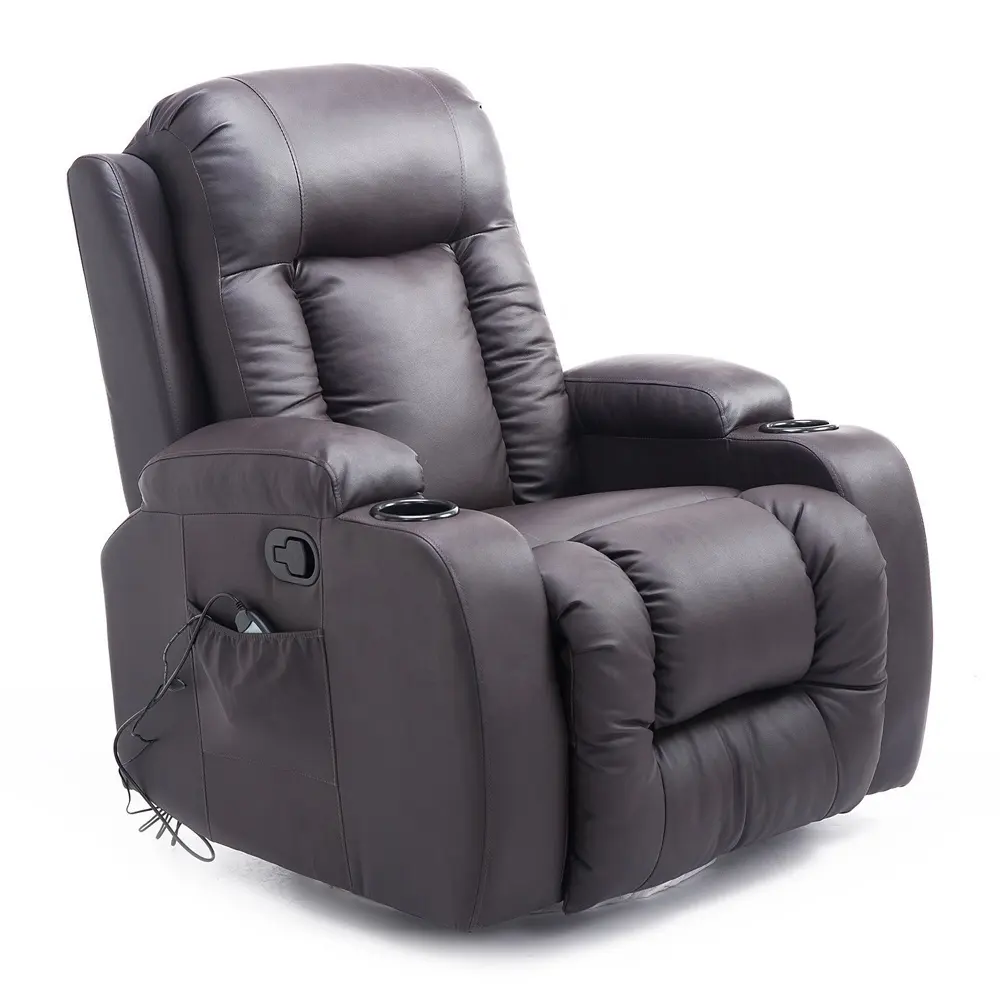 Chaise inclinable à bascule rotative en Faux cuir, avec 8 fonctions de Massage vibrant, nouveau, moderne