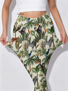 Leggings de Yoga de Cintura Alta para Mujer, Estampado de Animales de <span class=keywords><strong>la</strong></span> Selva, Ajuste Delgado, Pantalones Deportivos con Gráficos de Animales Tropicales - Product Image 1