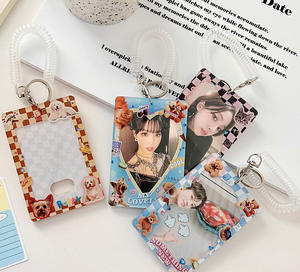 卸売透明プラスチックミニIDカードホルダーカスタムアクリルフォトホルダーケースキーチェーンDIYデザイン用 - Product Image 4