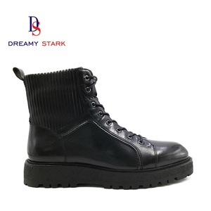 Nuevas Botas de Lona con Cordones para Hombre, Otoño/Invierno, de Cuero Genuino, Formales, Casuales, Negras, para Boda, Cómodas, Transpirables, Antideslizantes - Product Image 3