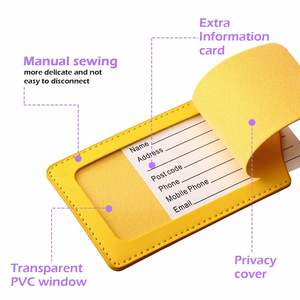 OEM Customized Fashionable PU Leather Travel Suitcase Luggage <b>Name</b> <b>Tag</b> with Letter Pattern and Water Resistant - Product Image 2