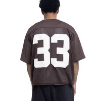 Jersey Mesh Oversize Custom Print Unisex Retro Sepak Bola Model Boxy Crop Top Jersey Polos Kaos Fashion Sepak Bola