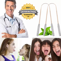 Grattoir à langue en acier inoxydable en forme de U, violet, avec logo personnalisé, pour usage domestique, réduit la mauvaise haleine, soin buccal, hygiène