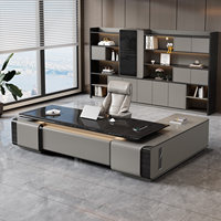 Bureau de direction moderne noir de haute qualité, mobilier de bureau pour patron, design personnalisé pour résidence de luxe, bureau de direction