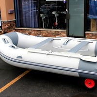 Bateau de pêche gonflable en PVC et fibre de verre, bateau pneumatique avec plancher gonflable, bateau pneumatique avec moteur, sports nautiques