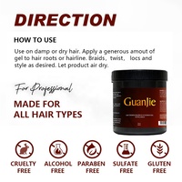 Cire coiffante bio végane sans silicone Loc Gel Extra Hold 16oz Protection thermique Texturisante Cheveux bouclés/frisés Moustache Tresses
