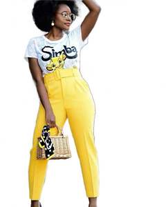 Pantaloni Estivi da Donna alla Moda Casual Sexy Taglia Grande a Vita Alta con Cintura <span class=keywords><strong>Completi</strong></span> Casual - Product Image 5