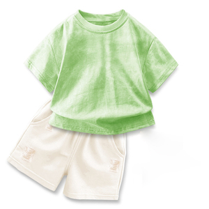 2026 신상 디자인 소프트 타이다이 드롭 숄더 디자인 95% 면 5% 스판덱스 남녀공용 유아 아동 티셔츠 - Product Image 5