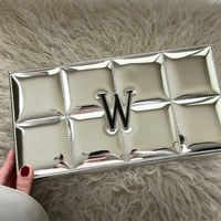 Boîte d'emballage de rouge à lèvres en PU argenté miroir, boîte en similicuir matelassée, boîtes d'emballage personnalisées pour soins de la peau et parfums, boîte de rangement de maquillage de luxe