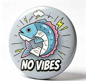 Pin de Solapa Redondo Personalizado con Diseño de Pez de Dibujos Animados, Insignia Metálica Impresa para Regalo o Decoración de Ropa - Product Image 2